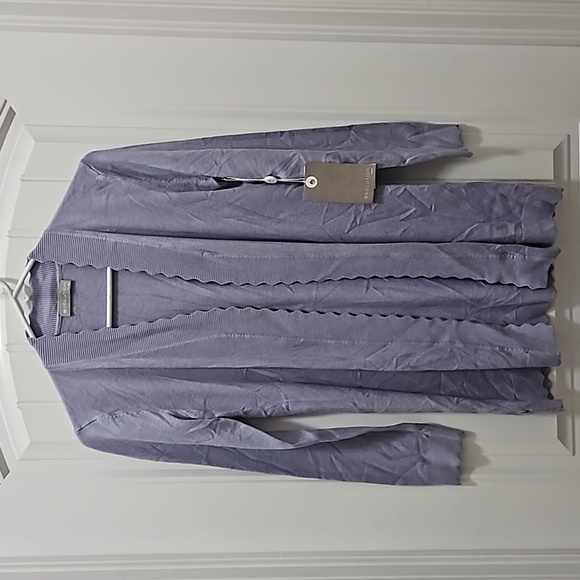 *NWT* Evolution by Cyrus Scalloped Trim Cardigan Sweater - Picture 2 of 8